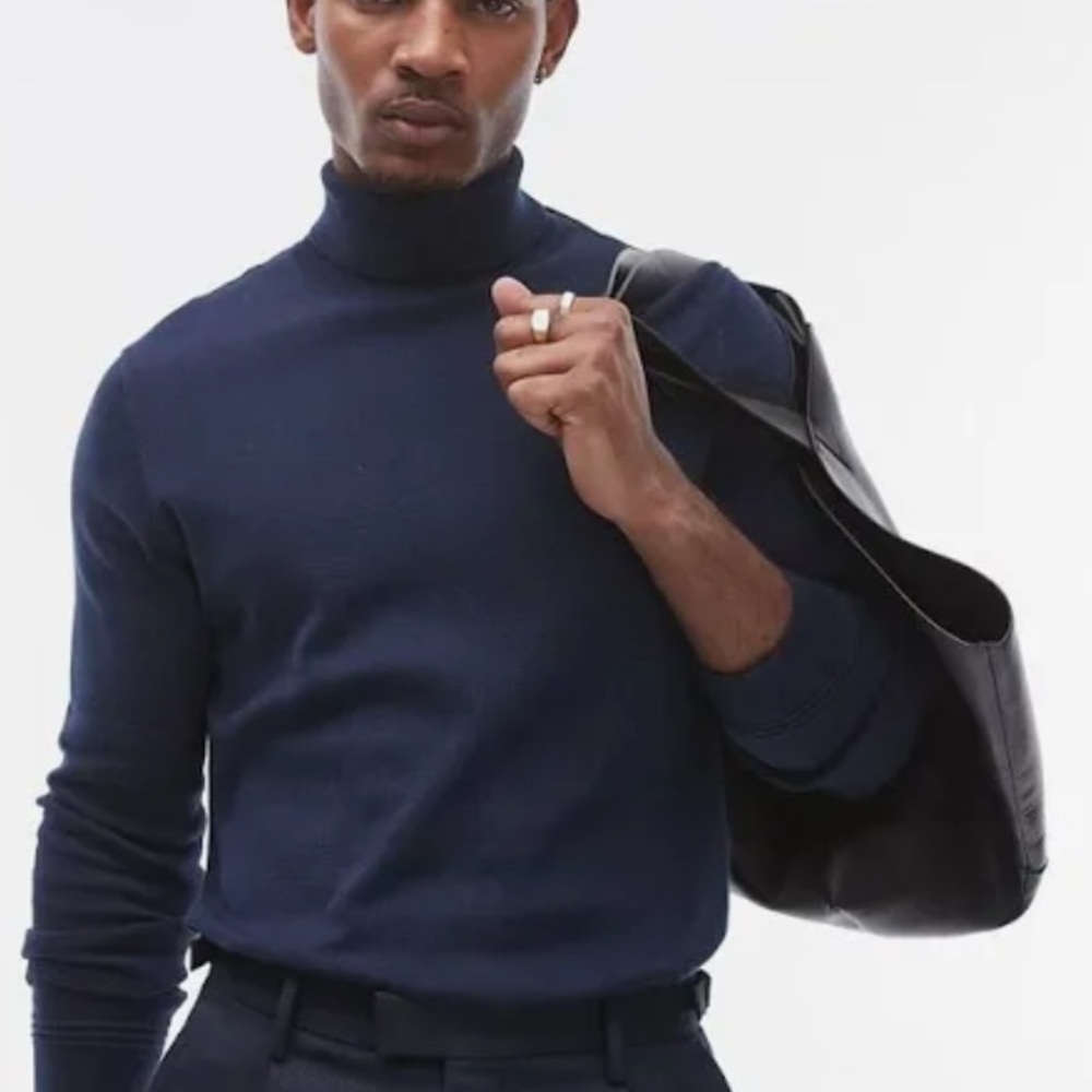 Top man navy turtleneck sweater